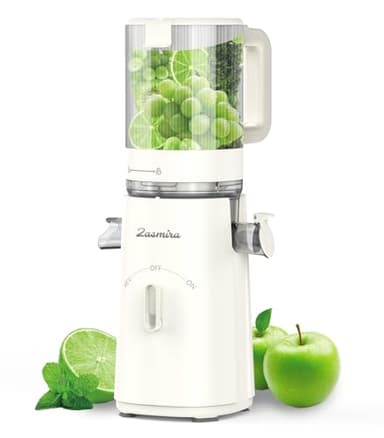 Slow Juicer, Zasmira Neueste Entsafter für Gemüse und Obst mit 120 MM Breitem Einfüllschacht, Hohe Saftausbeute für Ganzes Gemüse und Obst, Leicht zu Reinigen