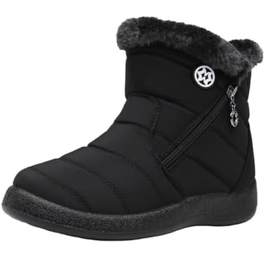 Eagsouni Winterstiefel Damen Winterschuhe Wasserdicht Warm Plush Gefütterte Schneestiefel Stiefeletten Winter Outdoors rutschfeste Stiefel Boots,Schwarz C,40 EU