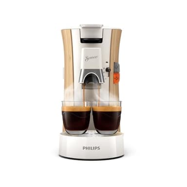 Philips Senseo Select Kaffeepadmaschine – Intensity Plus, Memo-Funktion, 3 Intensitäten, Crema Plus, umweltfreundliches Produkt mit 37% Bio-Kunststoff, Seidenweiß (CSA240/06)