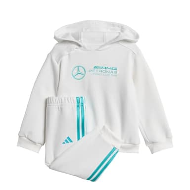 adidas Unisex Baby MERCEDES - AMG PETRONAS FORMULA ONE TEAM DNA BABY JOGGER LONG SLEEVE, white/semi mint rush, 18-24 Months