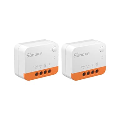 SONOFF ZBMINIL2 Zigbee Smart Schalter 2 Stuck,6A/1440W 2 Way Smart Switch(Kein Neutralleiter Erforderlich),Smart Lichtschalter Zigbee 3.0 Hub Erforderlich,Kompatibel mit Alexa, Google Home.