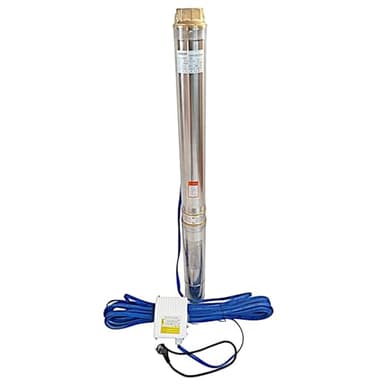 CHM GmbH® Tiefbrunnenpumpe 4 Zoll 1,5 Kw 10800 L/h 7,6 Bar Brunnenpumpe mit Schutzschalter Box