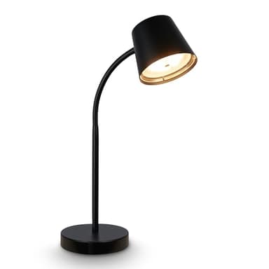 BRILONER - LED Tischlampe kabellos mit Touch, schwenkbar, drehbar, Akku & Lichtquelle tauschbar, Nachttischlampe, Leselampe, Schreibtischlampe, Tischleuchte, Akku Lampe, Home Office, 38,5cm, Schwarz