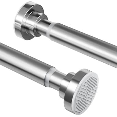 Duschvorhangstange ohne Bohren aus Edelstahl, Ausziehbare Teleskopstange, Rostfrei & Rutschfest Duschstange, Spannstange Verstellbar von 70 bis 195cm, Ideal für Badezimmer, Fenster, Kleiderschrank