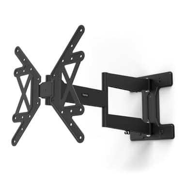 Hama TV Wandhalterung schwenkbar, neigbar, extra Langer Arm (TV Wandhalterung 32-65 Zoll, VESA 100x100 bis VESA 400x400, bis 50kg, Ultra Slim, ausziehbare Halterung, mit Fischer-Dübeln) schwarz