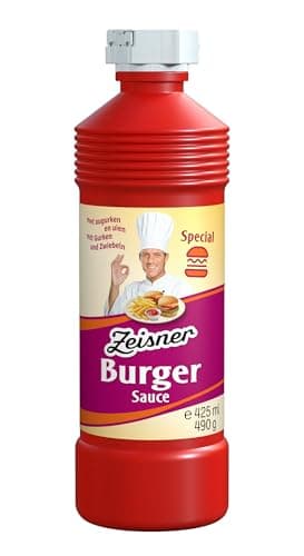 Zeisner Burger Sauce mit Gurken & Zwiebeln – milde Würzung, ohne künstliche Aromastoffe, perfekt für Burger & Grillgerichte, 425 ml