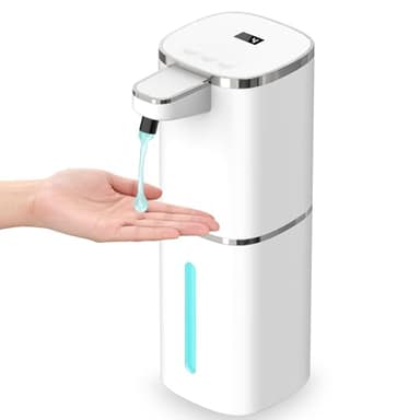 Seifenspender Automatisch No Touch 400ml Elektrischer Seifenspender mit 9-Stufig Einstellbar, Display, USB Wiederaufladbarer, Wandbefestigung, IPX5 Wasserdicht für Bad Küche Büro