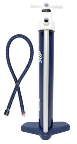 Generisch Gladiator SUP Pro Elite Double Action Handpumpe – blau I Max. 27,5 PSI I Dual-Pump-Funktion I Externe Alustange I Demontierbare Handgriffe I Inklusive Manometer