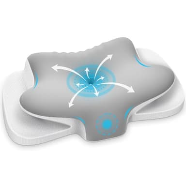 Ehomfory Nackenstützkissen Atmungsaktiv Nackenkissen Kopfkissen Memory Foam Kissen, Ergonomisch Seitenschläferkissen für Seiten, Rücken & Bauchschläfer, 65x37x10/12cm