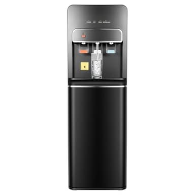 Wasserspender Bodenstehender mit Bodenbeladung, Elektrischer Bodenstehender Wasserspender, Wasser Spender mit Heiß und Kaltauslauf, 3-Temperatur, 85-95℃, für Zuhause, Büro, Küche (Schwarz)