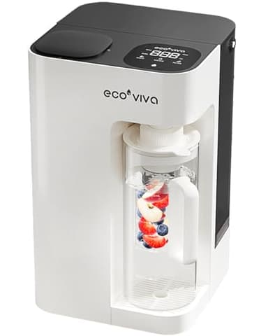 Ecoviva Mate 3 Auftisch Osmoseanlage Trinkwasser, 8-stufiges Umkehrosmoseanlage Wasserfilter mit 1200ml Krug & Automatischer Befüllung, NSF-zertifiziert, 3:1 Rein/Abwasser-Verhältnis, Weiß