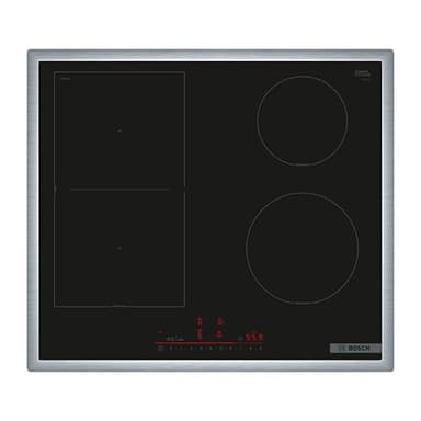 Bosch PVS64RHB1E Serie 6, Induktionskochfeld 60 cm, autarkes Kochfeld, 4 Kochzonen mit PowerBoost, DirectSelect-Bedienung, Haubensteuerung via Home Connect, Combi Zone, Quick Start, Edelstahlrahmen