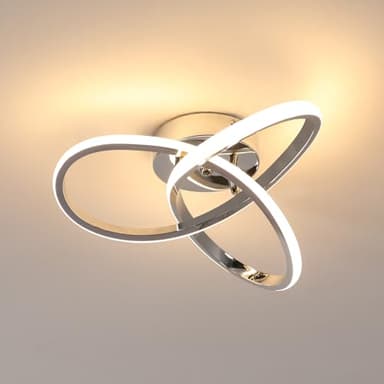 Comely LED Deckenleuchte, 30W 3375LM Moderne Deckenlampe, Aluminium LED Lampe für Wohnzimmer Schlafzimmer Flur Küche Balkon, Warmweißes Licht 3000K, 30cm, Silber