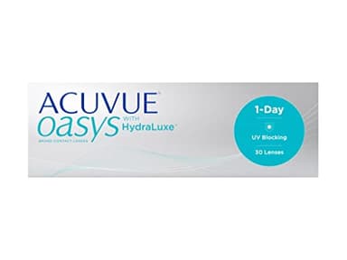 ACUVUE OASYS 1-Day Tageskontaktlinsen helfen das Gefühl von müden & trockenen Augen zu reduzieren – Tageskontaktlinsen mit -3 dpt und BC 8.5 – UV Schutz & Komfortables Tragegefühl – 30 Linsen