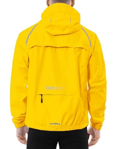 baleaf Fahrradjacke Herren Regenjacke Wasserdicht Atmungsaktiv Wanderjacke Windbreaker Outdoor Jacken Leichte Windjacke Trekking Regenjacke Radjacke Hellgelb XL