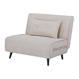 Riess Ambiente Retro Schlafsessel SMART Multifunction - 100cm - beige - Cord Sessel mit Bettfunktion Klappsessel inkl. Kissen