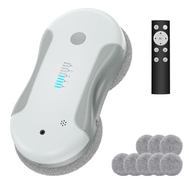 Fensterputzroboter, Fensterreiniger Roboter Elektrisch mit 80ml Doppel-Wassersprühsystem, 5800 Pa Saugleistung, Fensterroboter mit Mehrsprachen-Umschaltung Geeignet für Innen- und Außenfenster