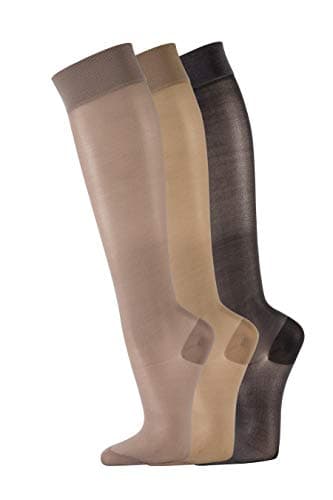 FussFreunde 2 Paar Stützkniestrümpfe Reisestrümpfe für Damen (Perle, 39-42)