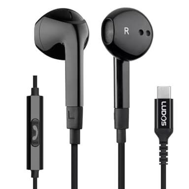 LUDOS FEROX USB C Kopfhörer, 5 Jahre Garantie für iPhone 17 16 15 Pro Max Plus Air Samsung Galaxy S24 S23 Ultra S22 S21 FE S20 A53 A54, USB Typ C Ohrhörer mit Mikrofon In-Ear mit Kabel für iPad Pro