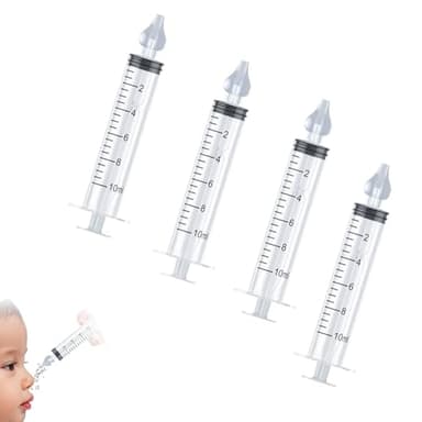 4 Stück Nasensauger Baby,nasensauger Babyspritze,Baby Nasensauger,Nasendusche Baby,Nasenspülung,Nasenspülung Baby,Nasensauger,Tragbarer Wiederverwendbarer nasendusche,weiß,10ml