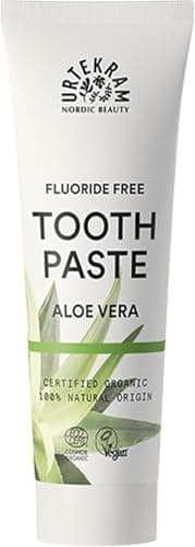Urtekram Aloe Vera Zahnpasta – Bio Zahnpasta ohne Fluorid zum Schutz des Zahnfleisches – vegan 100 % natürlichen Ursprungs, 75 ml (1er Pack)