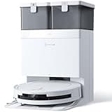 ECOVACS DEEBOT T50 Omni Saugroboter mit Wischfunktion,15.000 Pa, Ausziehbare Seitenbürste und Mopp, ZeroTangle 2.0, Moppwäsche mit 75°C heißem Wasser, All-in-One Station, ultradünn 81 mm, Weiß