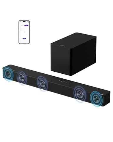 ULTIMEA 5.1ch Soundbar mit Dolby Atmos, VoiceMX, BassMX, APP, Heimkino 4D Surround Sound System, 340W Soundbar für TV Geräte mit Subwoofer, Bluetooth 5.4, Poseidon M60 Boom