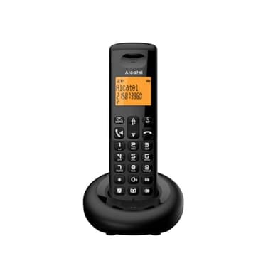 ALCATEL E260 - Schnurloses DECT-Telefon - Kompaktes Design - Großes hintergrundbeleuchtetes Display - Freisprechfunktion - Funktion zur Sperrung unerwünschter Anrufe - Schwarz