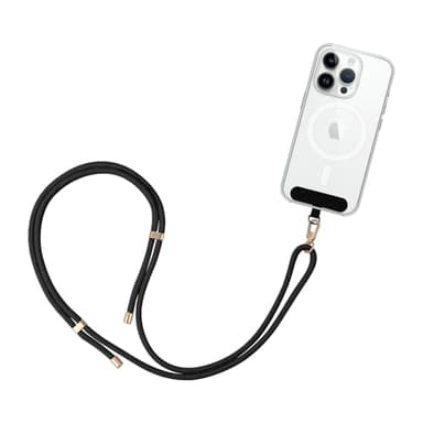 GRIFEMA Handykette Universal zum Umhängen, Kompatibel mit jedem Handy und Smartphone, Kette zum Umhängen, Hülle mit Kordel, Handyband mit jeder Hülle kombinierbar, Schwarz