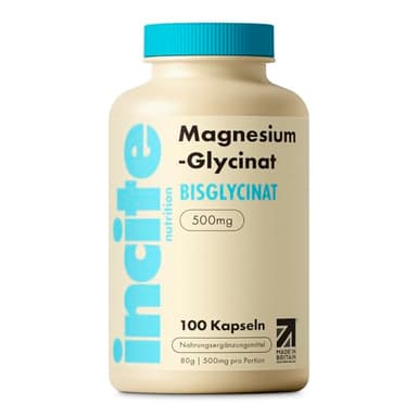 Magnesium Glycinat Nahrungsergänzungsmittel – 500 mg – Premium-Qualität – 100 vegane, Magnesium bisglycinat hochdosierte Kapseln Supplements (Tabletten für 3 Monate) mit höchster Bioverfügbarkeit