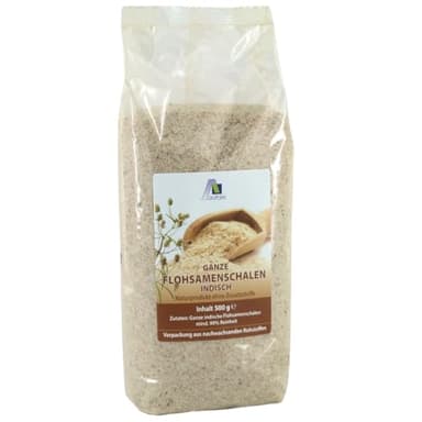 Avitale Ganze Flohsamenschalen aus Indien, 99% Reinheit, reich an Ballaststoffen - Verpackt in Deutschland, 1er Pack (1 x 500 g)