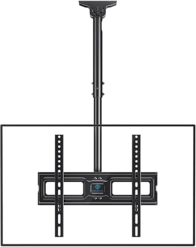 PERLESMITH TV-Deckenhalterung – TV-Halterung neigbar und schwenkbar, verstellbar für Bildschirme von 26 bis 65 Zoll – Dachhalterung Full-Motion trägt 50 kg mit VESA 400 x 400 mm