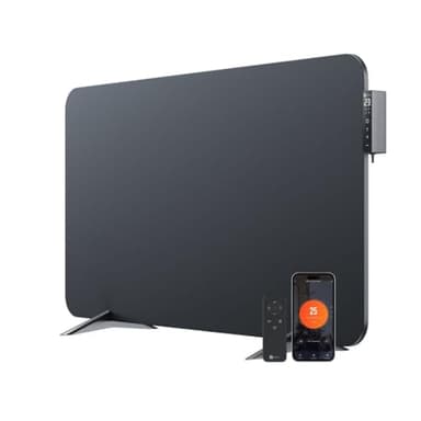 BR Bringer Hybrid Infrarotheizung 2000 Watt mit Konvektion - Smart Thermostat, WIFI & App - für Wandmontage oder als Standgerät für Räume bis 30m² - Energiesparend - Deutsche Qualitätsmarke (schwarz)