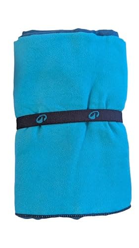 Nabaiji Mikrofaser Handtuch XXL zweifarbig Reise Badetuch Sport Schwimmen Schnelltrocknende Tücher aus Mikrofaser leicht Strand Gymnastik Handtücher 110cm X 175cm (Blau)