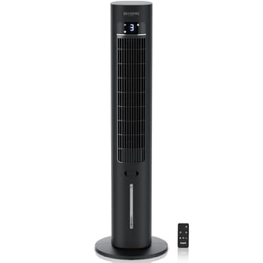 Brandson - Turmventilator mit Wasserkühlung 5 in 1 - Display - Preisträger 2025 - Verdunstungskühler - Luftkühler - Ventilator - mobile Klimaanlage ohne Abluftschlauch - leise - 3L Wassertank