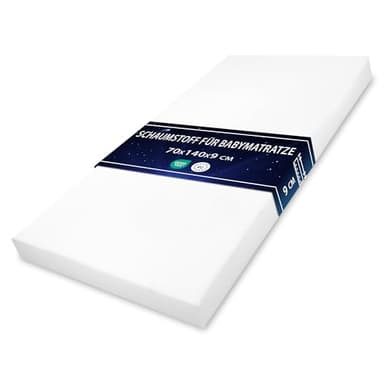 Matratze Kinderbett Schaumstoff Babymatratze 70x140 cm - Schaumstoffmatratze für Reisebett Babybett und Gitterbett Schaumstoffplatte Kinderbettmatratze ohne Bezug Oeko-Tex-Zertifikat 70 x 140