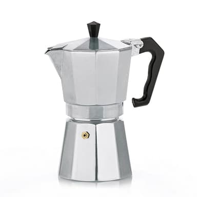 kela Espressokocher für 9 Tassen, Espressokanne 450ml, Kaffeekocher Aluminium, ITALIA, Espressomaschine für Herdplatte, alle Herdarten außer Induktion, silber matt