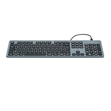 Hama Tastatur kabelgebunden CK-400 (USB Tastatur beleuchtet, dimmbar, ergonomisches Tippgefühl, Scissortasten, geräuscharm, Kabel abnehmbar, Multimedia Tasten, deutsches QWERTZ-Layout) schwarz
