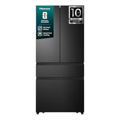 Hisense RF540N4SBF2 French Door Kühl-Gefrierkombination/ NoFrostPlus/ Inverter-Kompressor/ Multiflow 360°/ SuperCool/ 181,7 cm/ Kühlteil 302 l/ Gefrierteil 178 l/ 40 dB/ 310 kWh/ Jahr/ Schwarz