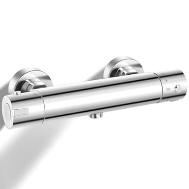 Llizuia Duscharmatur mit Thermostat, Mischbatterie Dusche für Aufputz mit 38°C Sicherheitssperre, Duschthermostat aus Messing, für hohen Wasserdruck & Standard-Brauseschläuche