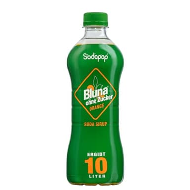 Sodapop Bluna Sirup Orange ohne Zucker, fruchtiges Getränkekonzentrat, kalorienarm und zuckerfrei, 1 Flasche ergibt 10 L Fertiggetränk, 500 ml
