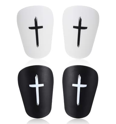 2 Paar Mini Schienbeinschoner, Schienbeinschoner Klein 8 x 5 cm mit Kreuz Schutz, Verstellbar & Bequem für Training & Wettkampf, Ideal für Kinder und Erwachsene