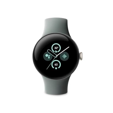 Google Pixel Watch 2 - das Beste von Google und Fitbit – Herzfrequenzmessung, Stressmanagement, Sicherheitsfunktionen – Android – Aluminiumgehäuse in Champagne Gold – Sportarmband in Hazel – WLAN