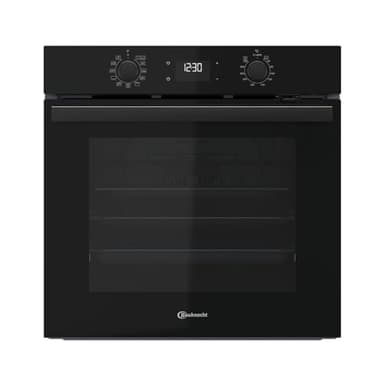 Bauknecht BBA285HU1K Einbau-Heissluftbackofen mit 12 Funktionen/60 cm/ 71l/SmartClean/Maxi Cooking/Multi-Level-Kochen/PowerHeißluft/Pizzafunktion/Kindersicherung/1-fach Teilauszug/Schwarzglas