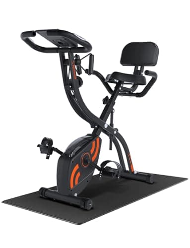 Sportneer Heimtrainer Fahrrad Klappbar, 4-in-1 Ergometer Heimtrainer, Spinning Bike Indoor mit 16 Widerstandsstufen, Ergometer Klappbar mit LCD-Display & Handpulssensoren, Für Anfänger & Profis