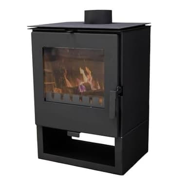 Kaminofen ALAZ K5S Schwarz 6 kW, Kamin Heizofen Dauerbrandofen Holzofen, Кaminholz Hüttenofen, Кaminfeuer, Briketts Kamin, Fireplace Wood