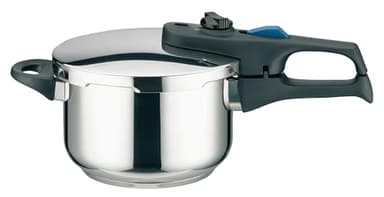 ELO Schnellkochtopf Praktika XS 18 cm, aus Edelstahl 18/10, automatisches Druckregelsystem, schonendes Garen, starker ELO-Therm Speicherboden, mit Sicherheitsmechanismus, Schnellkochtopf Induktion
