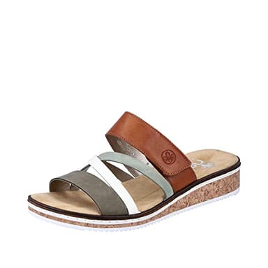 Rieker Damen Sandalen V3652-91 grün Gr. 41