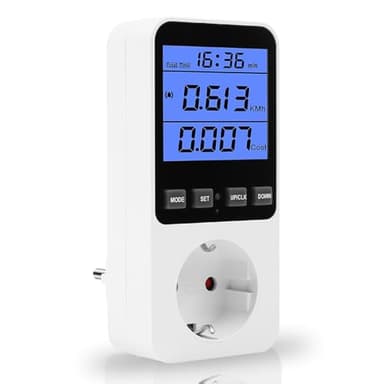 Stromzähler für balkonkraftwerk, Stromzähler für Steckdose Temperaturschalter Steckdosenthermostat Schalter für Gewächshaus Terrarium Aquarium Saat Keimung Heizung