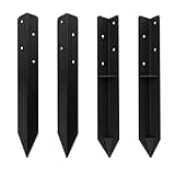 JYiuog Erdanker, Sicherer Bodenanker für Schaukeln, Spieltürme & Spielgeräte,Winkelanker-4er-Set für Garten & Spielplatz,420x45x45mm (4, Schwarz)